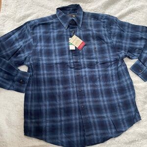 Arrow Navy Checkered Casual Shirt